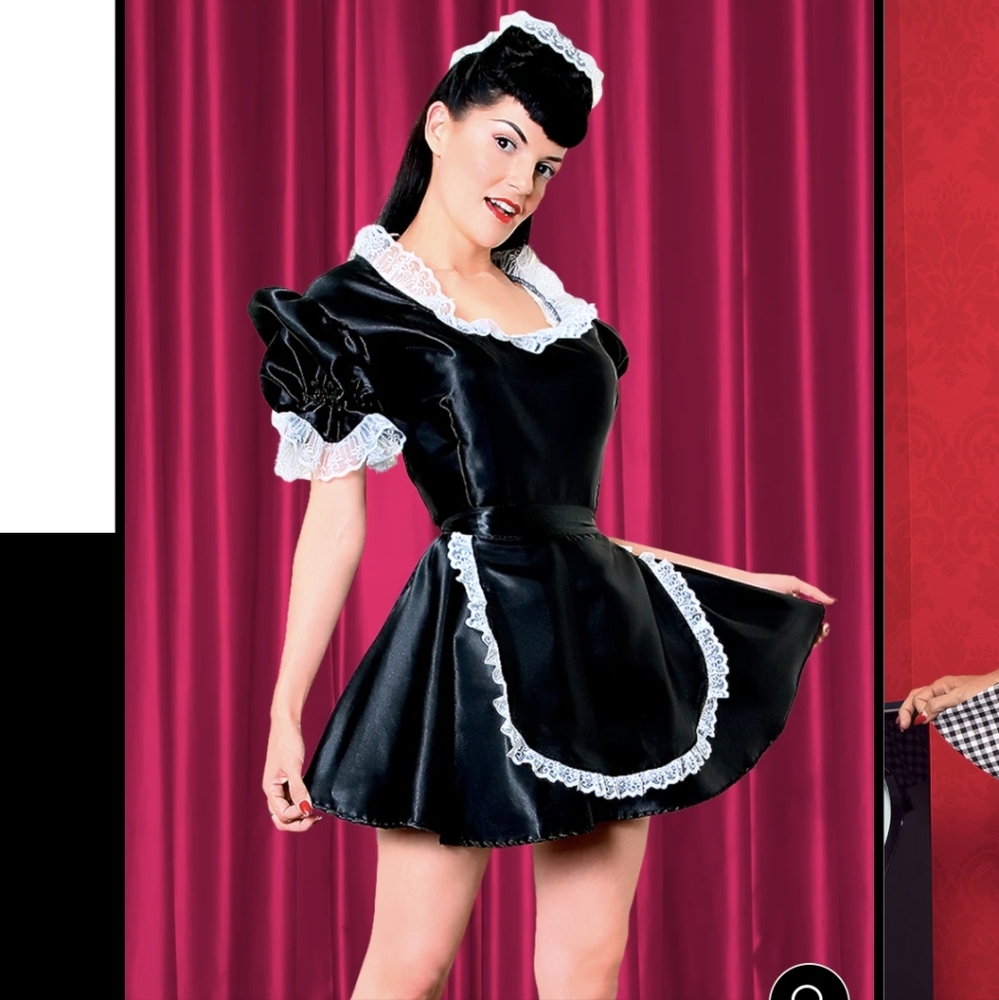 Black & White Maid Costume Worn by Bernie Dexter Sz XS